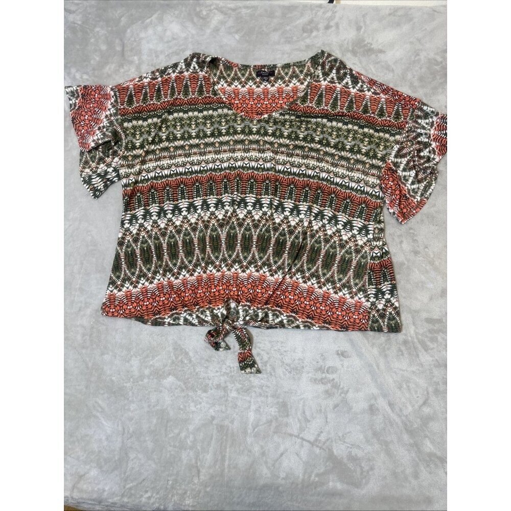 Women’s Cocomo Shirt Multicolored Tie Waist Plus 3X